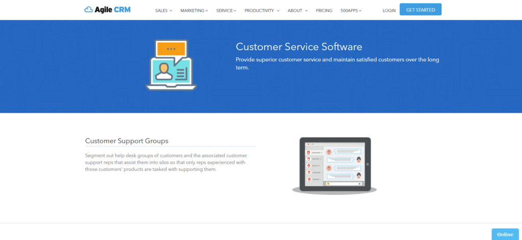 Agile CRM customer service CRM