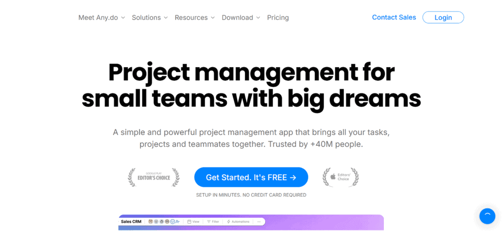 Any.do small business project management software