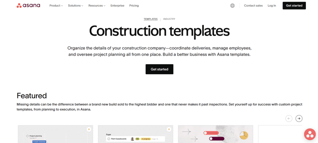 Asana construction project management software