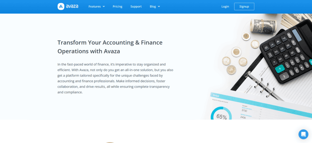 Avaza accounting project management software