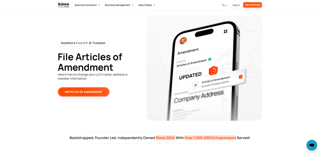 Bizee business amendments