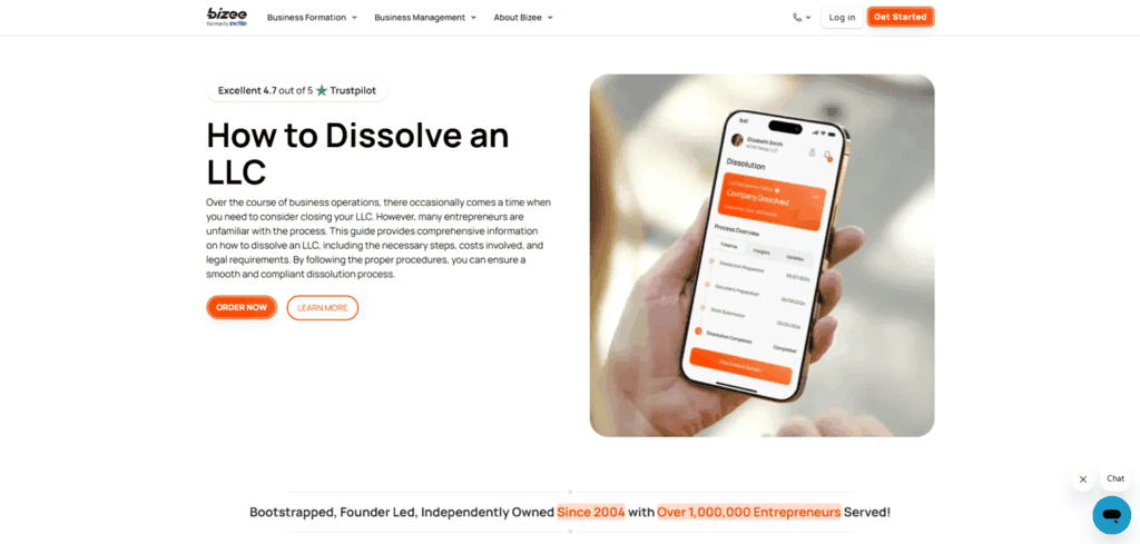 Bizee dissolve LLC