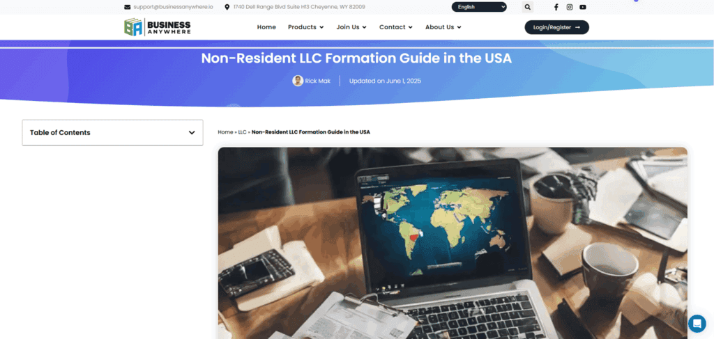Business Anywhere non US resident company formation