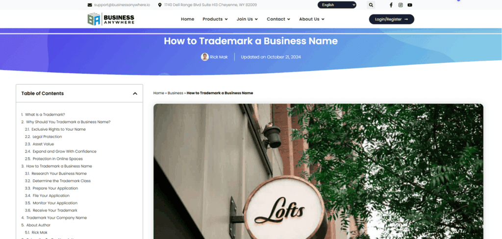 Business Anywhere trademark
