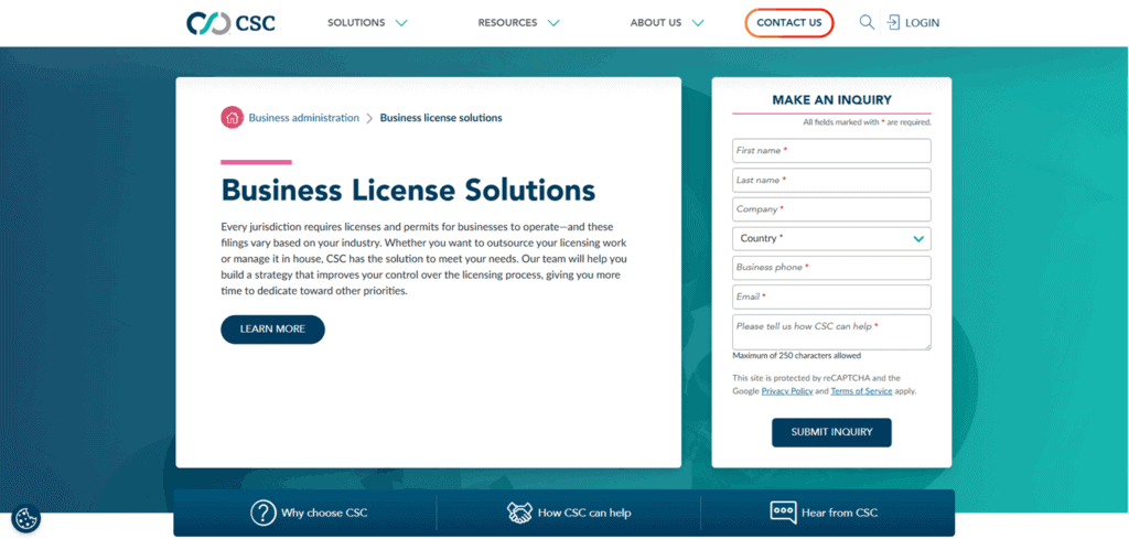 CSC Global business license