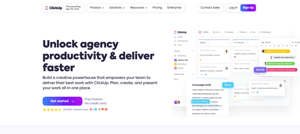 ClickUp creative agency project management software
