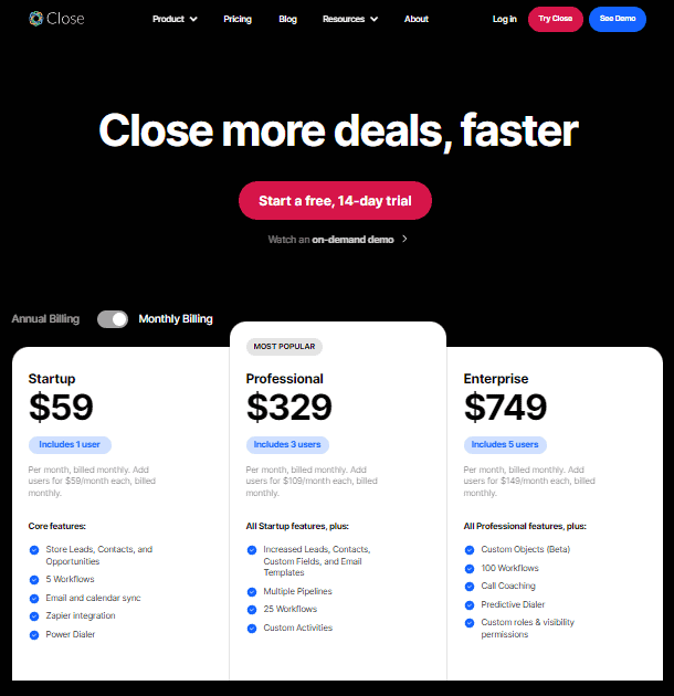 Close User Reviews & Pricing For 2026 - Switch On Business