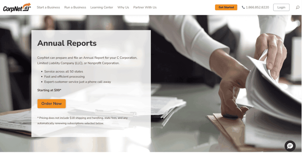 CorpNet annual report