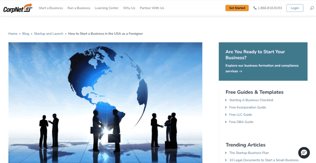 CorpNet non US resident company formation
