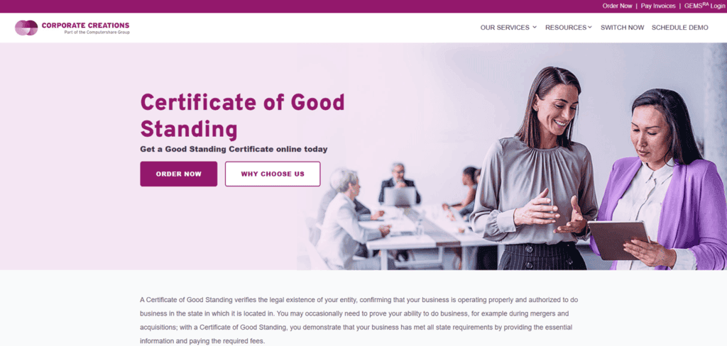 Corporate Creations Certificate of Good Standing