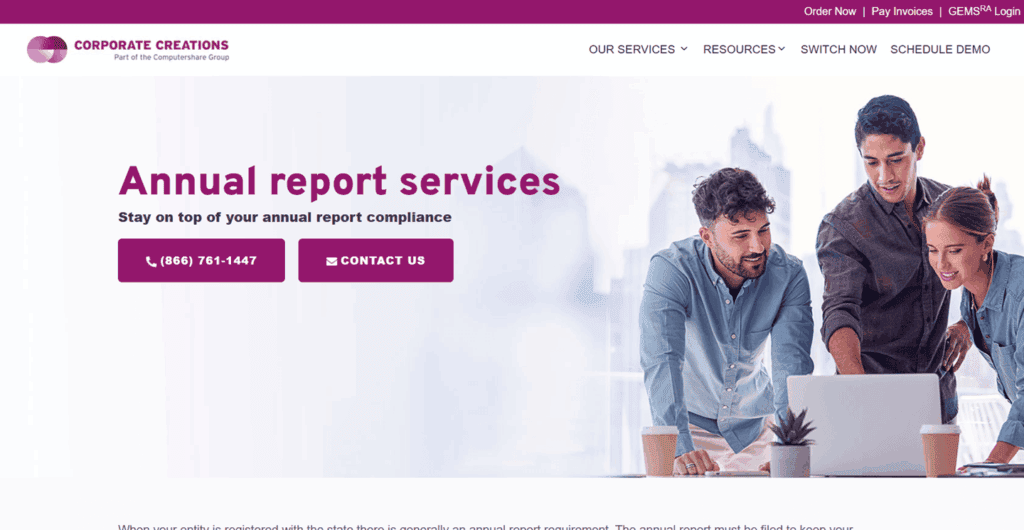 Corporate Creations annual report