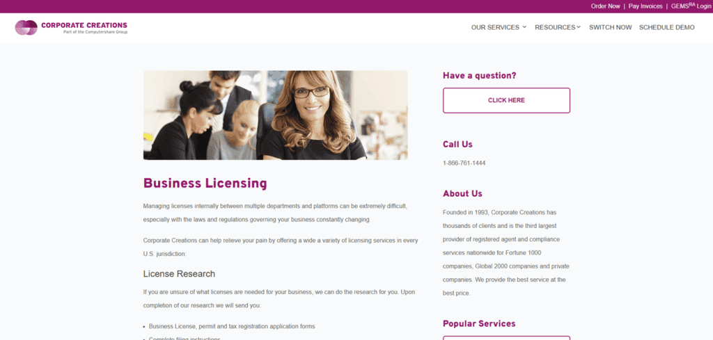 Corporate Creations business license