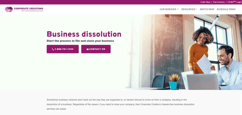 Corporate Creations dissolve LLC