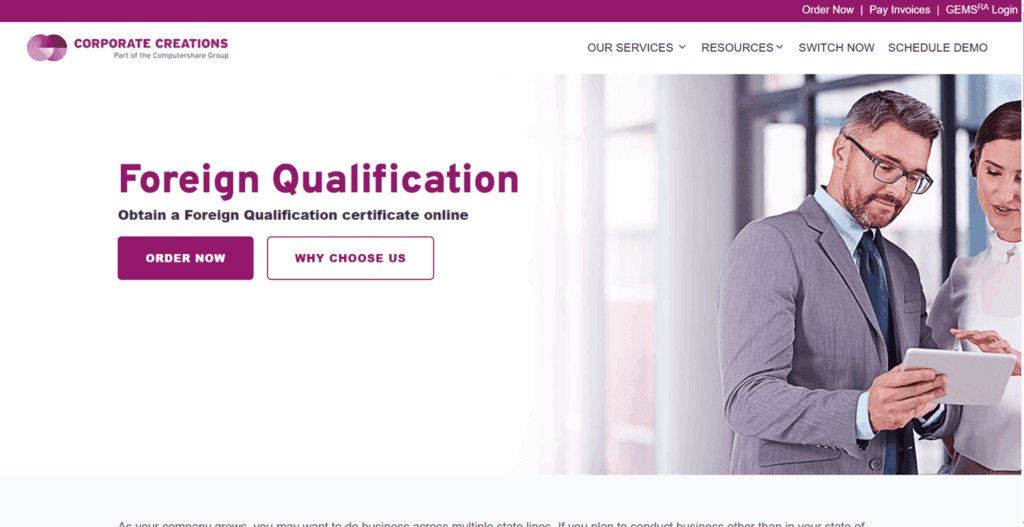 Corporate Creations foreign qualification