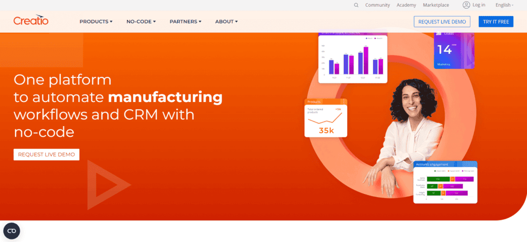 Creatio manufacturing CRM