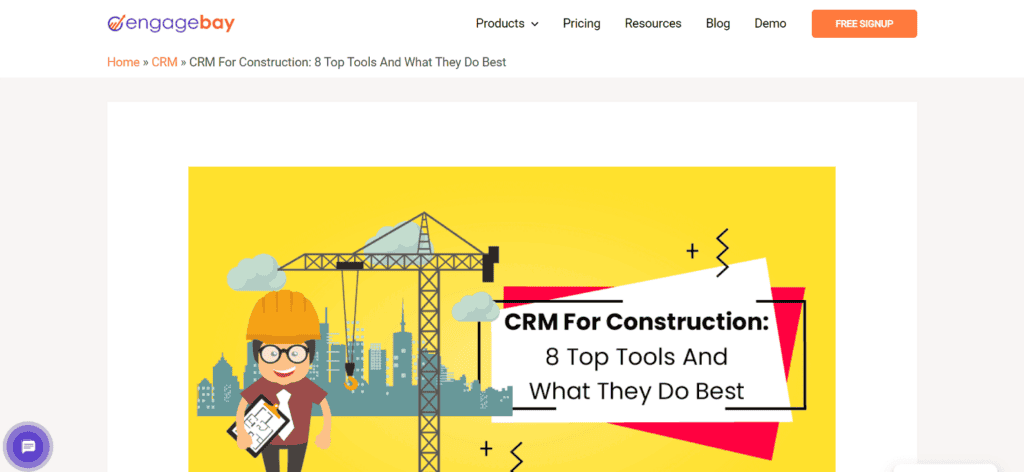 EngageBay construction CRM