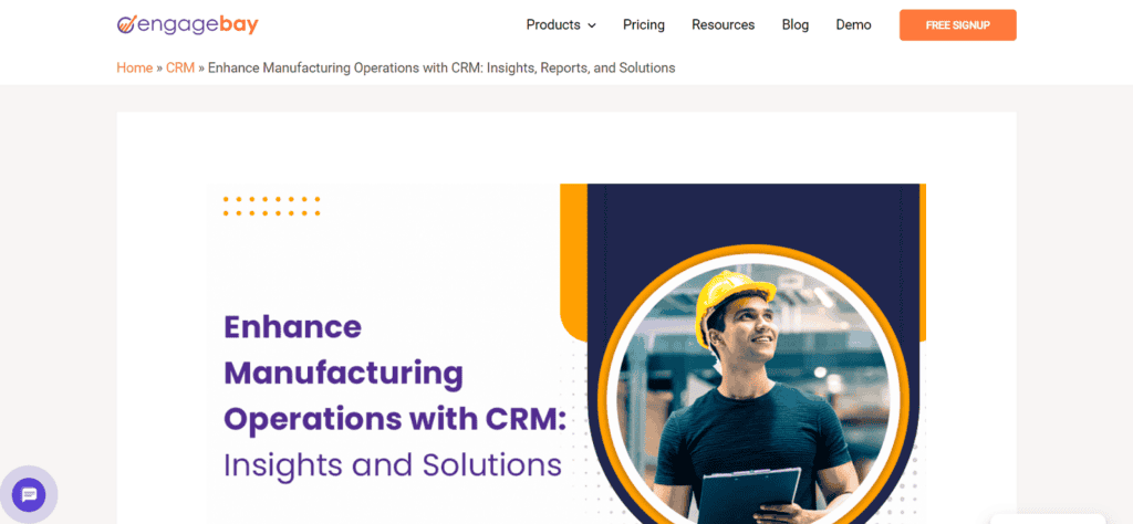 EngageBay manufacturing CRM