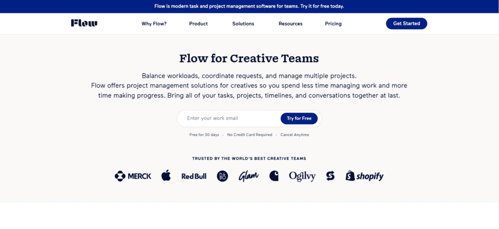Flow creative agency project management software