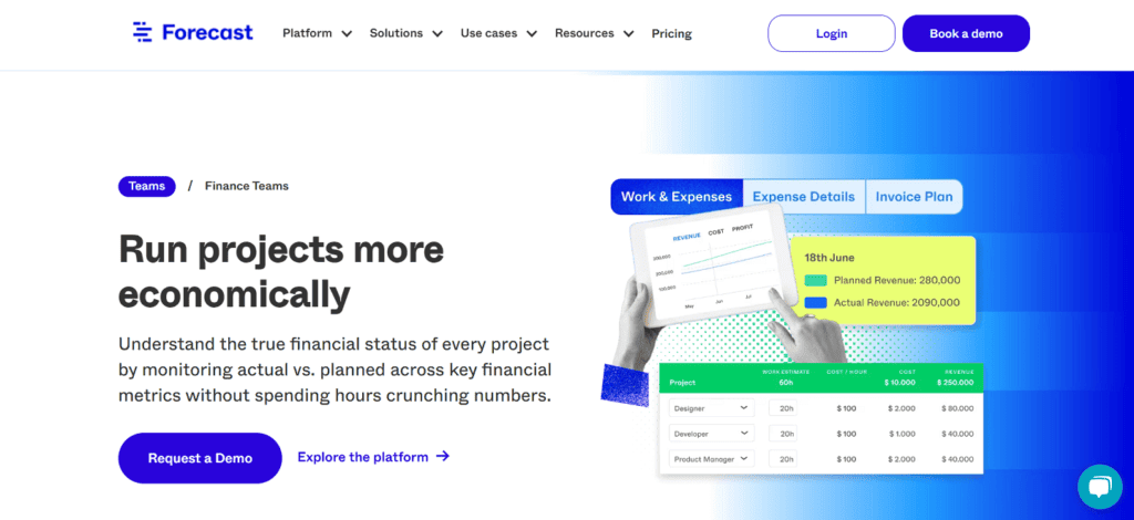 Forecast accounting project management software