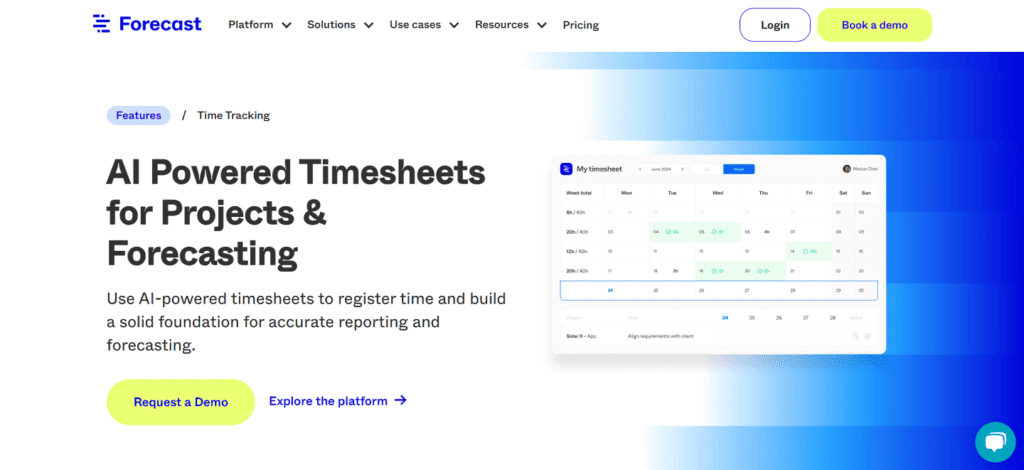 Forecast time tracking project management software