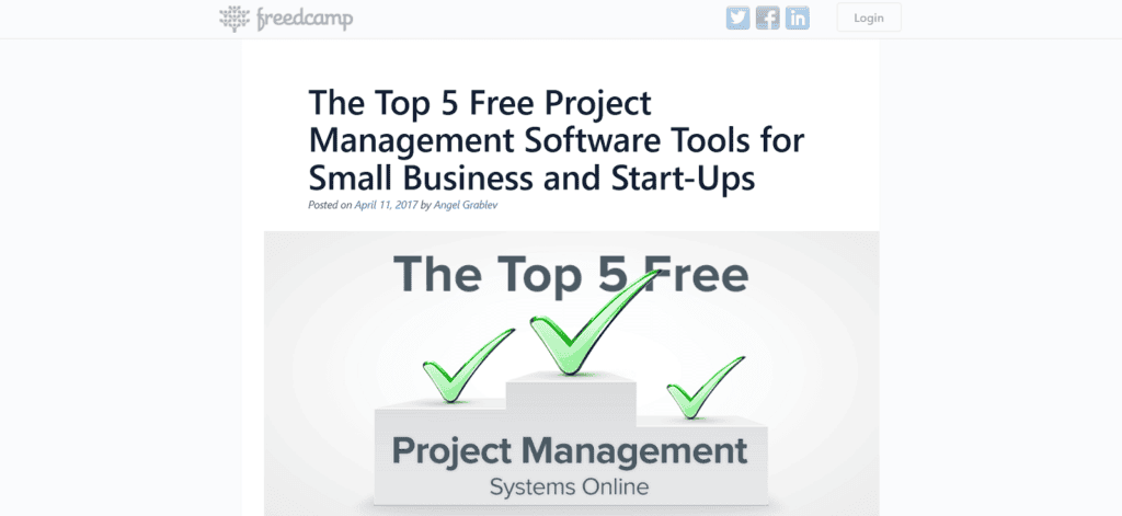 Freedcamp small business project management software