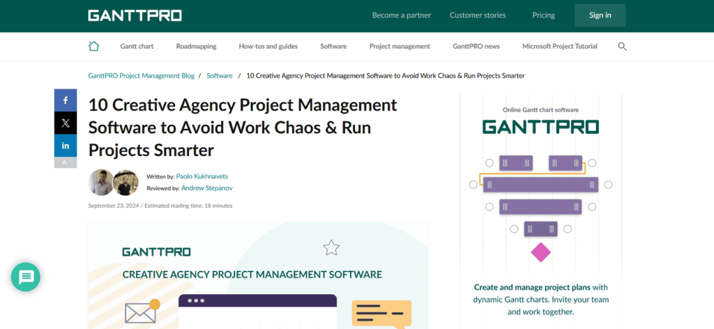 GanttPRO creative agency project management software