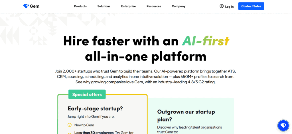 Gem applicant tracking startups