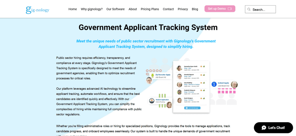 Gignology applicant tracking government