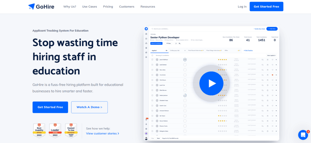 GoHire applicant tracking education