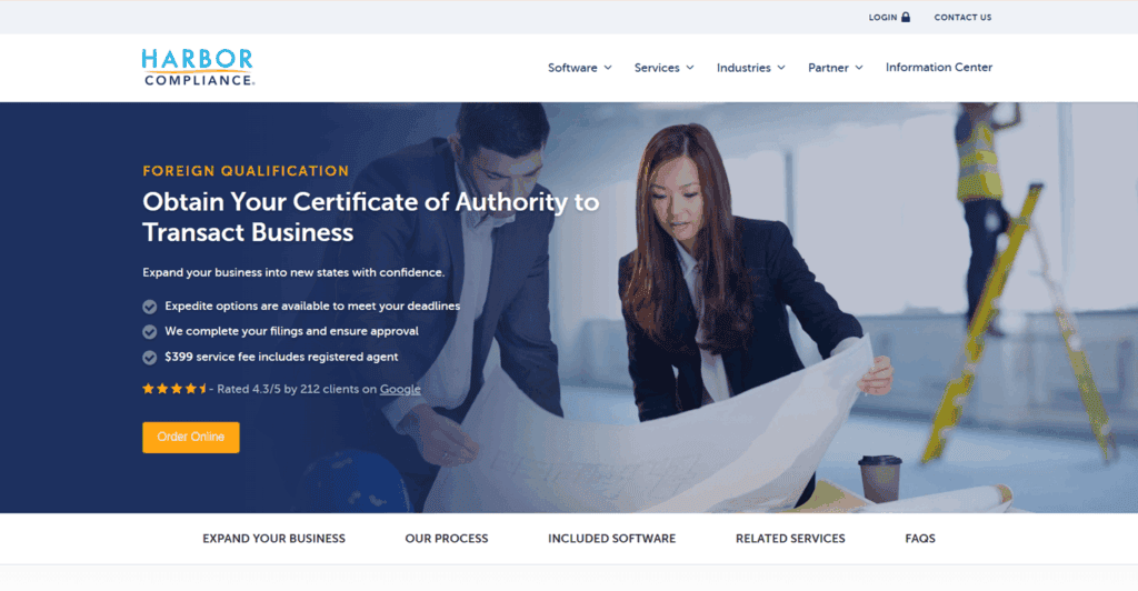 Harbor Compliance foreign qualification