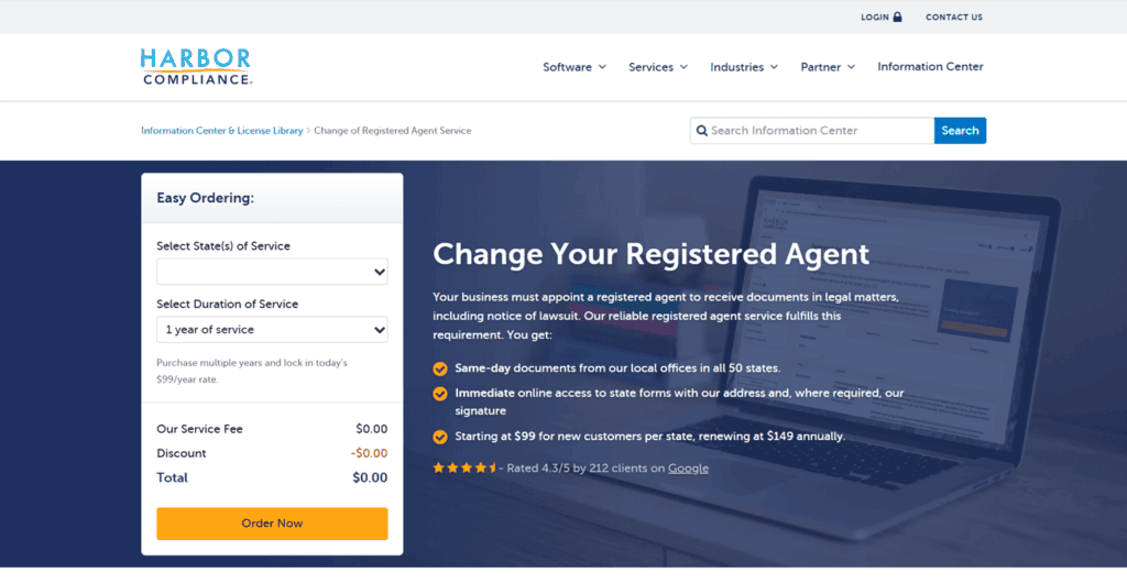 Harbor Compliance change registered agent