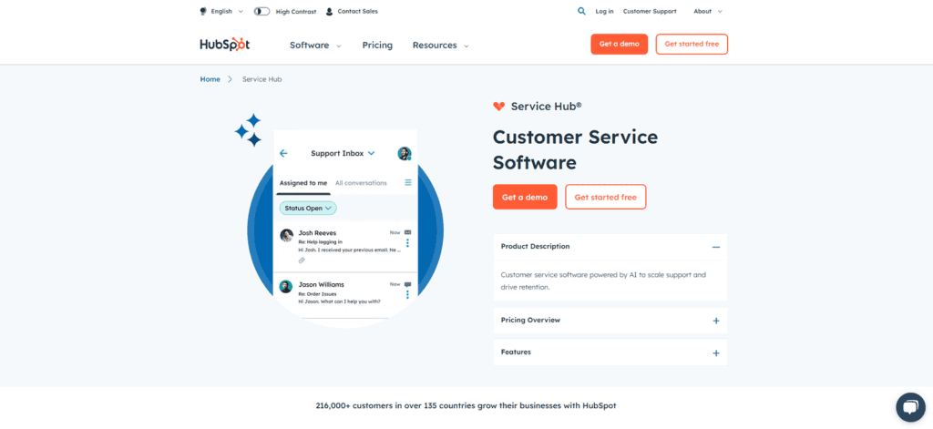 HubSpot customer service CRM