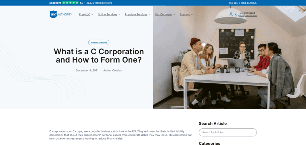 Inc Authority C Corp