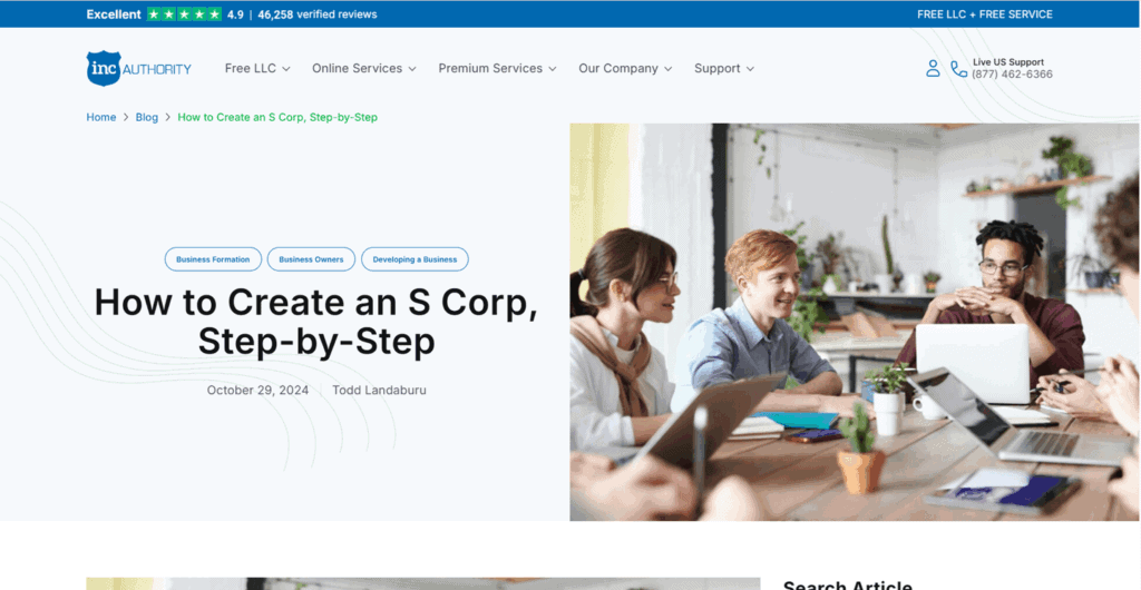 Inc Authority S Corp