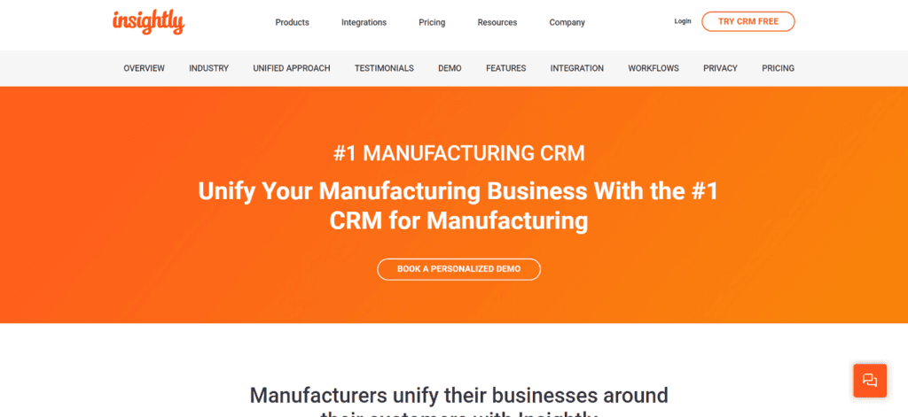 Insightly manufacturing CRM