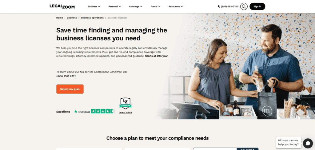 Legal Zoom business license