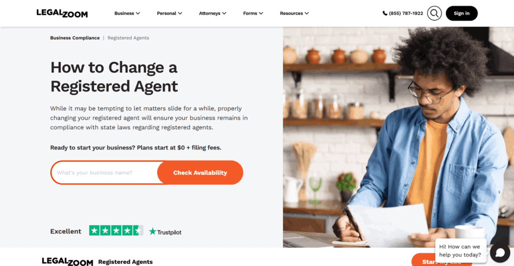 Legal Zoom change registered agent