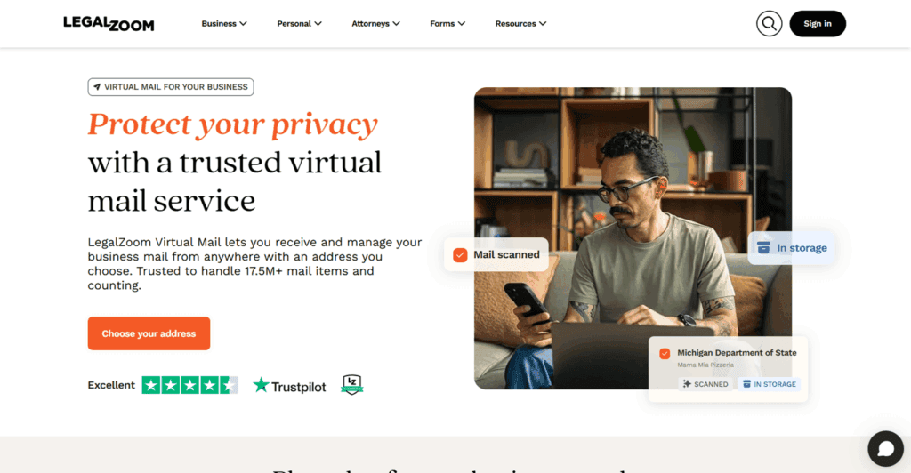 Legal Zoom virtual address