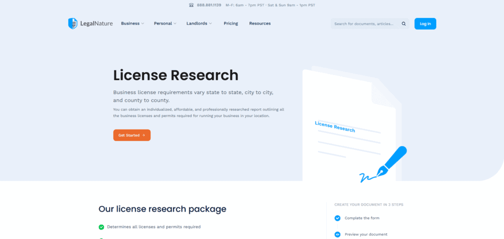 LegalNature business license
