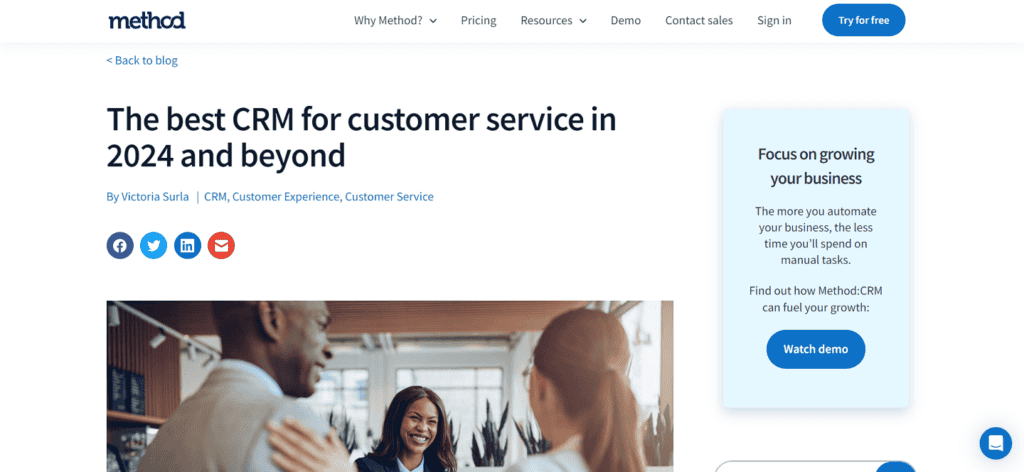 Method customer service CRM