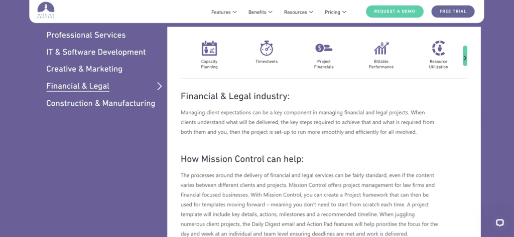 Mission Control accounting project management software
