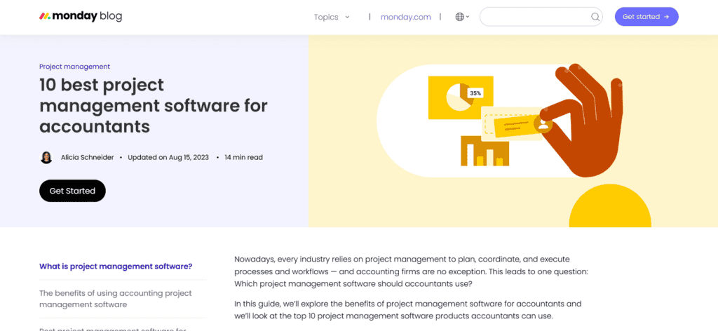 Monday.com accounting project management software