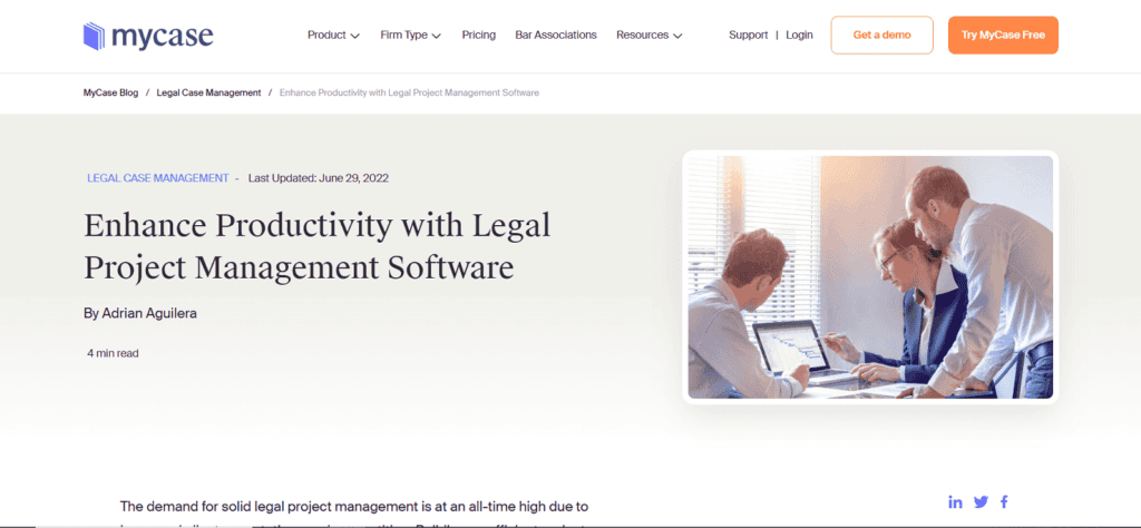 MyCase legal project management software