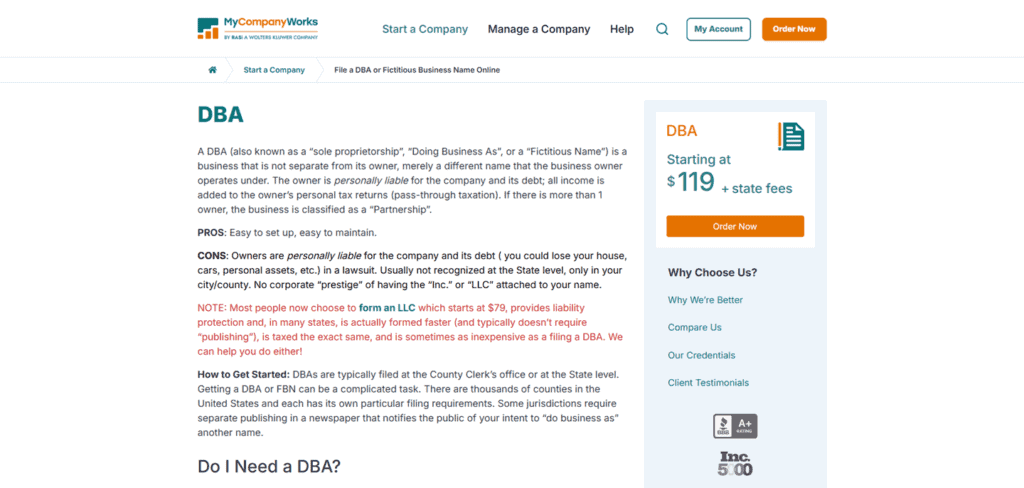 MyCompanyWorks File DBA