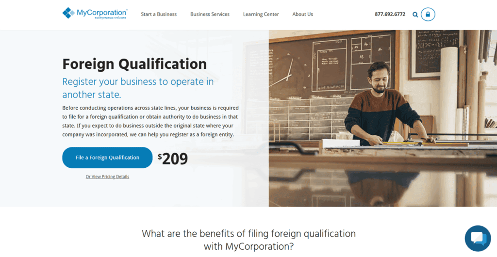 MyCorporation foreign qualification