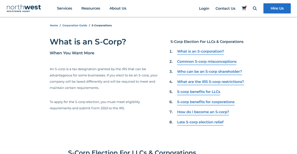 Northwest S Corp