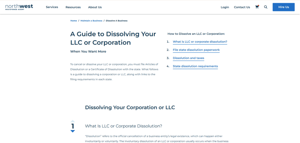 Northwest dissolve LLC