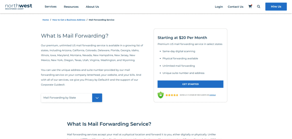 Northwest mail forwarding