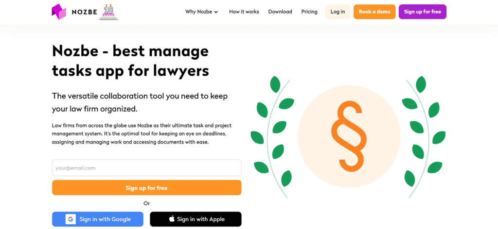 Nozbe legal project management software