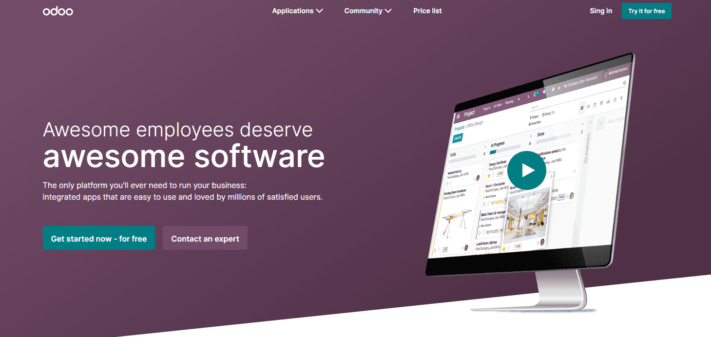 Odoo landing page